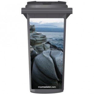 Smooth Rocks On A Shoreline Wheelie Bin Sticker Panel